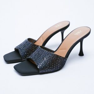 Sparkly Slip Heel Sandals